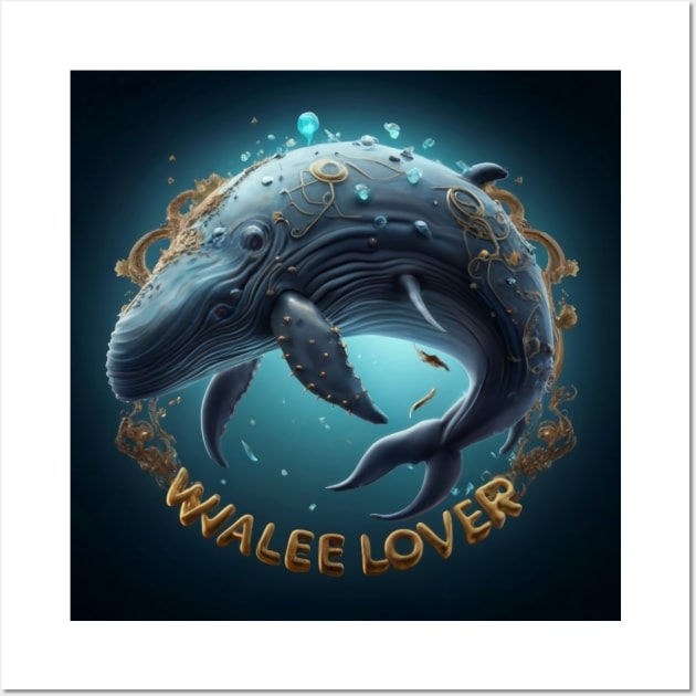 Beautiful Whale art for whale lovers Wall Art by Spaceboyishere